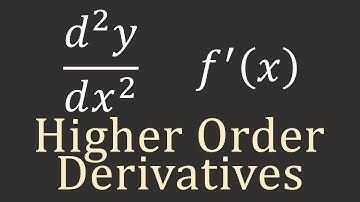 Calculus I: Higher Order Derivatives