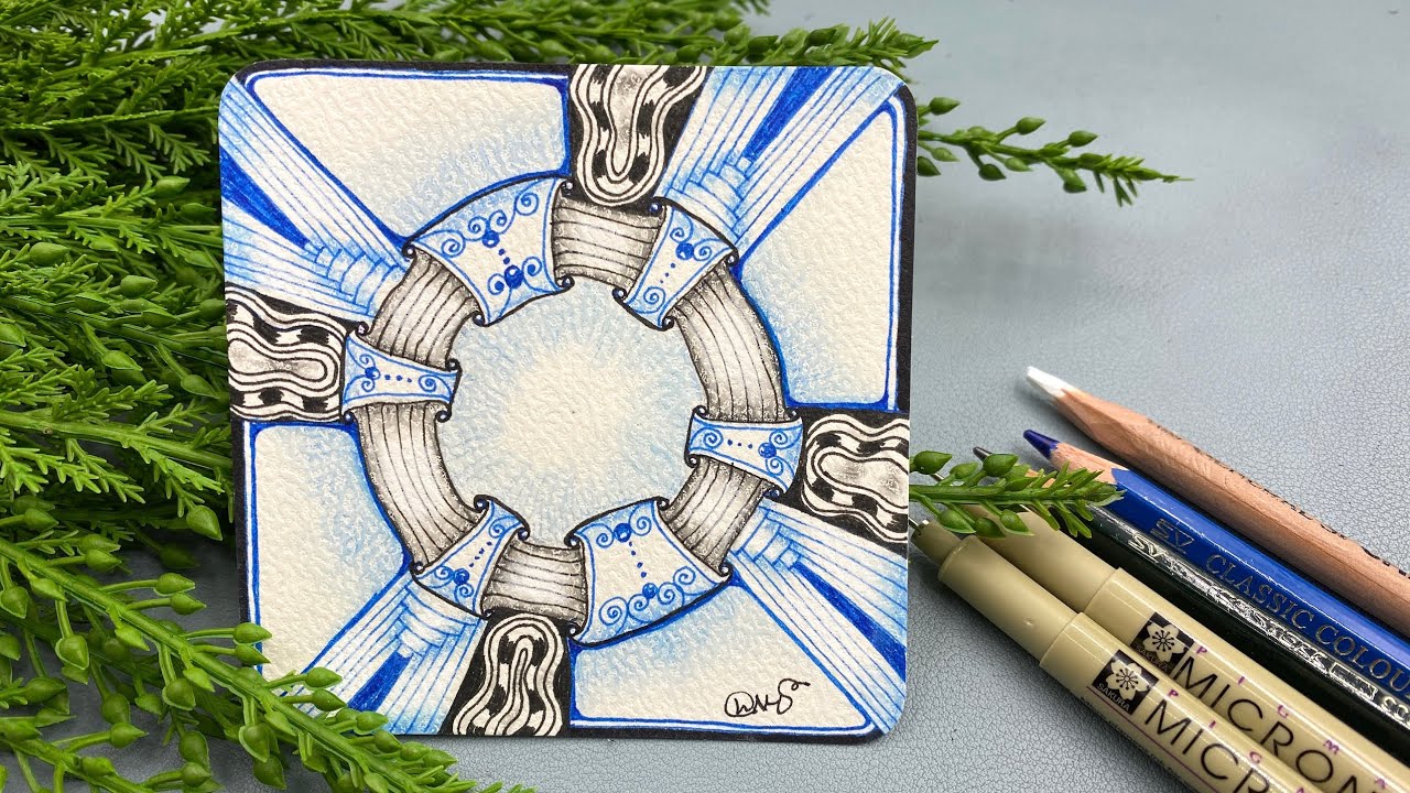 The blue hole Tangle Art EP504#Zentangle
