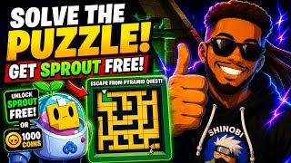 How to Unlock Sprout FREE! Escape from Pyramid Quest Puzzle Solution | Brawl Stars