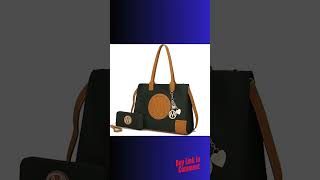 MKF Set Satchel Shoulder Bag for Women Wristlet Wallet Purse - PU Leather Top Handle Tote Handbag
