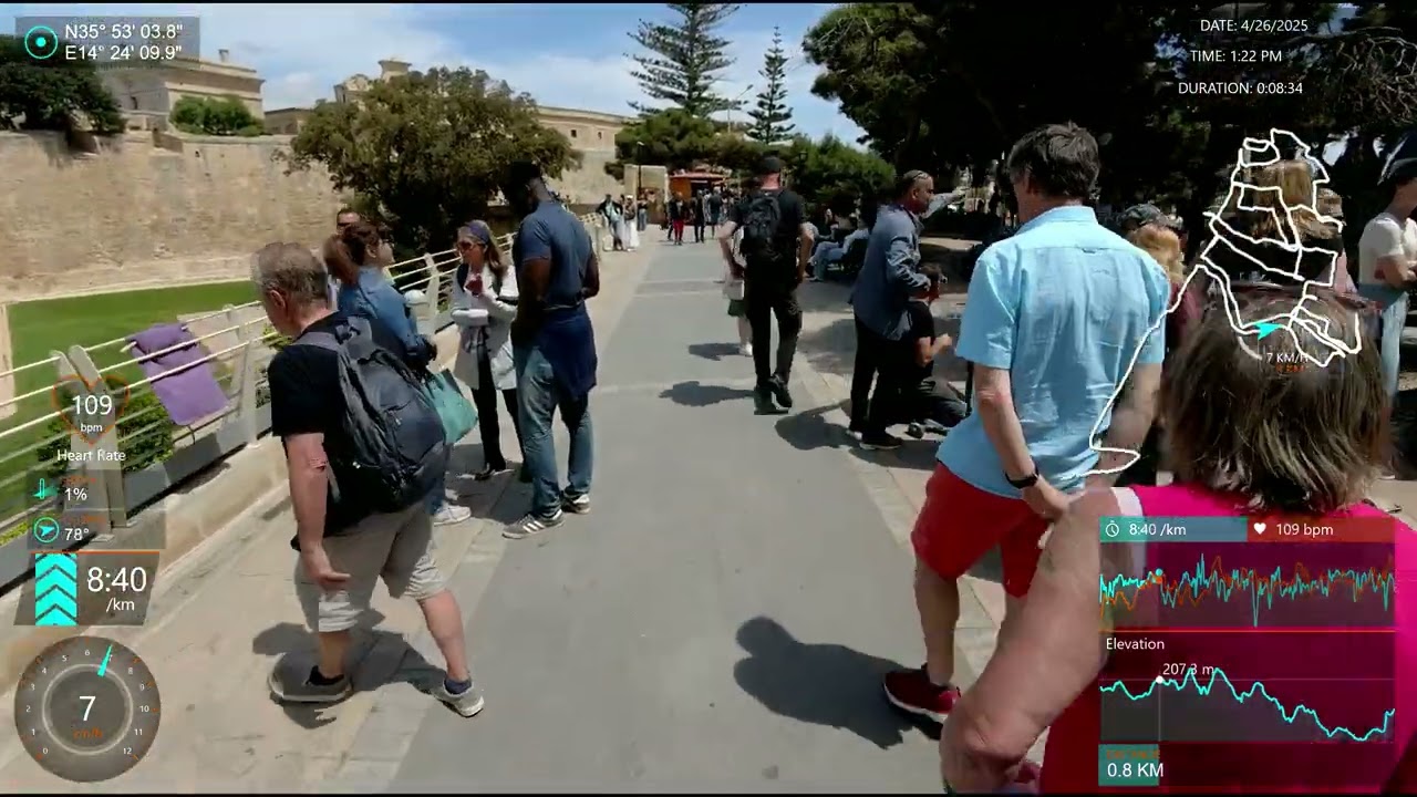 🚶‍♂️ Walking Tour: Rabat to Mdina | Malta’s Historic Streets, Horse Carriages & Street Music | FPV