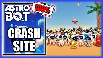 Astro Bot - Crash Site 100% - All Bots & Puzzle Pieces (Collectibles)