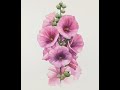 Basic Flower Watercolor- Hollyhock (wet-in-wet. Arches rough)NAMIL ART #shorts