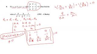 IIT JEE 1991 determinant question