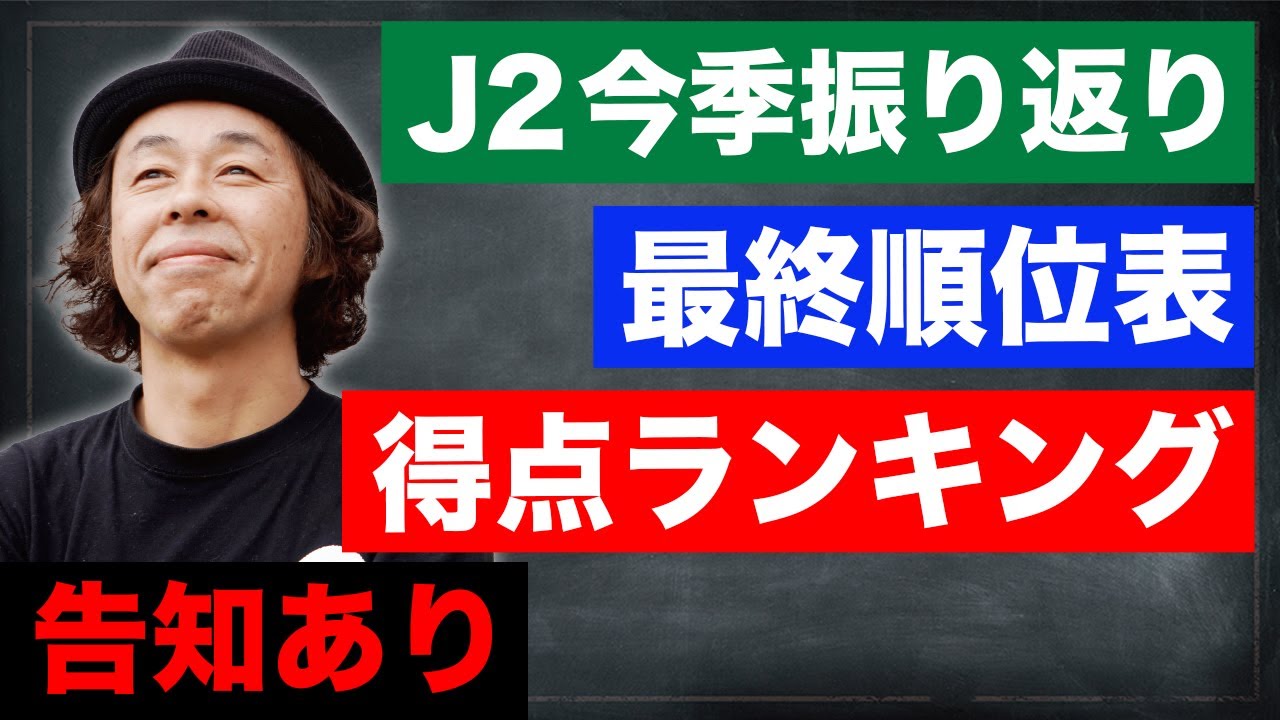 J2今季振り返り 最終順位表 得点ランキングなど Youtube