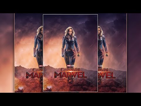 Captain Marvel Movie Poster Design In Photoshop CC 