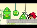 Angry Birds Piggies Out - CUT THE ROPE TO KICK OUT SQUARE AND TRIANGLE PIGGIES!