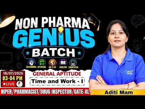 C-24- General Aptitude: Time and Work- I | for NIPER, Pharmacist #pharmacist #niper #gpat