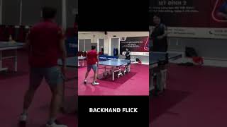 Backhand Flick Against Backspin Serve !