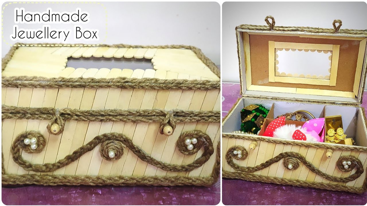 Handmade Jewelry Box Crafted from Ice Cream Sticks