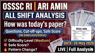 26 MAY 2026 RI  EXAM ANALYSIS II OSSSC RI AMIN EXAM 2026 II #maths #education #riexamanalysis 