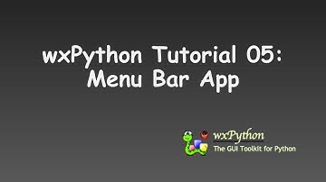 wxPython Tutorial 05: Menu Bar App