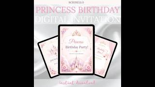 Princess Birthday Party Invitation Template - Editable & Printable
