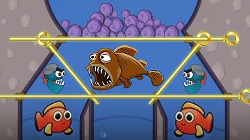Save the fish pin the pull puzzle spy android, ios mobile gameplay Fishdom