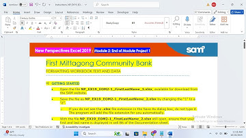 New Perspectives Excel 2019 | Module 2: End of Module Project 1 | First Mittagong Community Bank