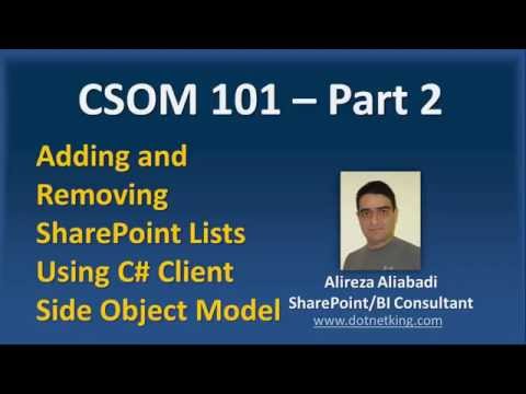 Adding and removing lists to SharePoint site using client side object model CSOM101 - Part 2