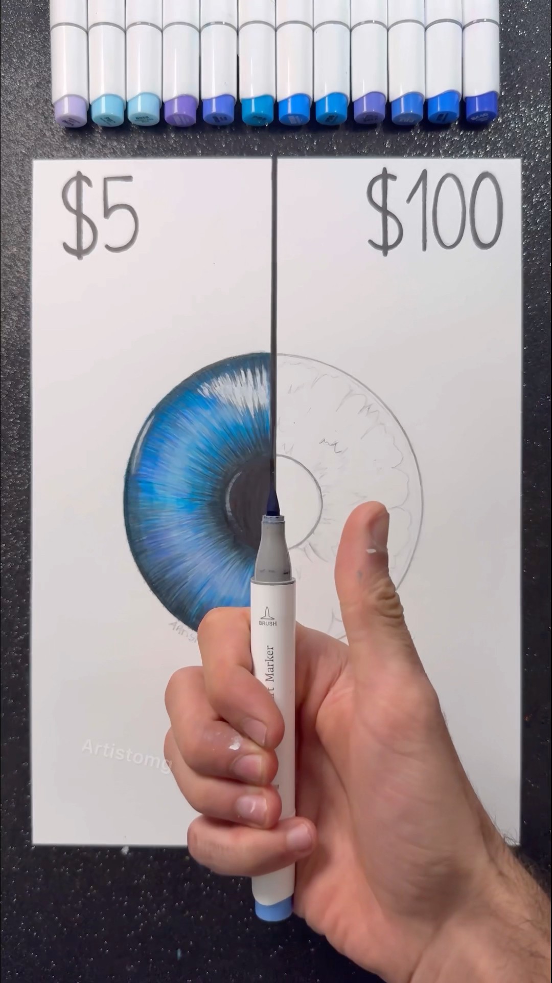 Drawing an Iris with $5 vs $100! ?️✨? || What’s your Fav?! #drawing #realism #art