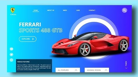 Ferrari Car Website UI Design Tutorial For Beginners | Learn UI UX Designing In Adobe XD