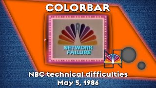 NBC technical difficulties (two POVs) - 05-05-1986