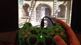ps3 controller, hydro dipped, arbiter 3.5 rapid fire, rumble led's, custom clear buttons