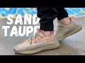 yeezy 350 sand taupe on feet