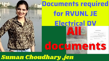 Documents required at the time of DV for RVUNL JE Elect | RVUNL JE Electrical document verification