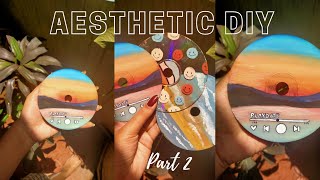 AESTHETIC DIY ART🌈 part 2 // Cd painting🎨