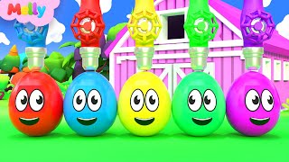 Learning Colors and Numbers Songs | Colorful Eggs on the Farm | Melly Nursery Rhymes &amp; Kids Songs