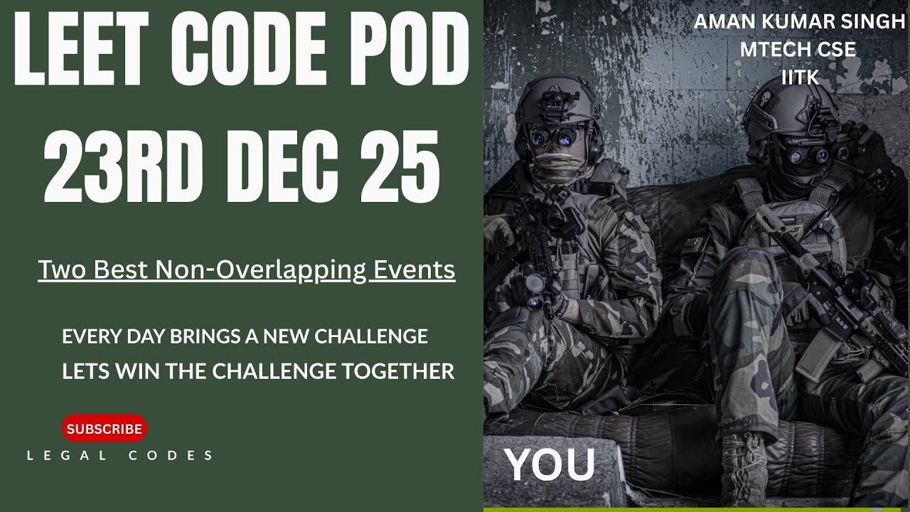 Two Best Non Overlapping Events | Leetcode 2054 |  Binary Search + Suffix Max | C++ Hindi