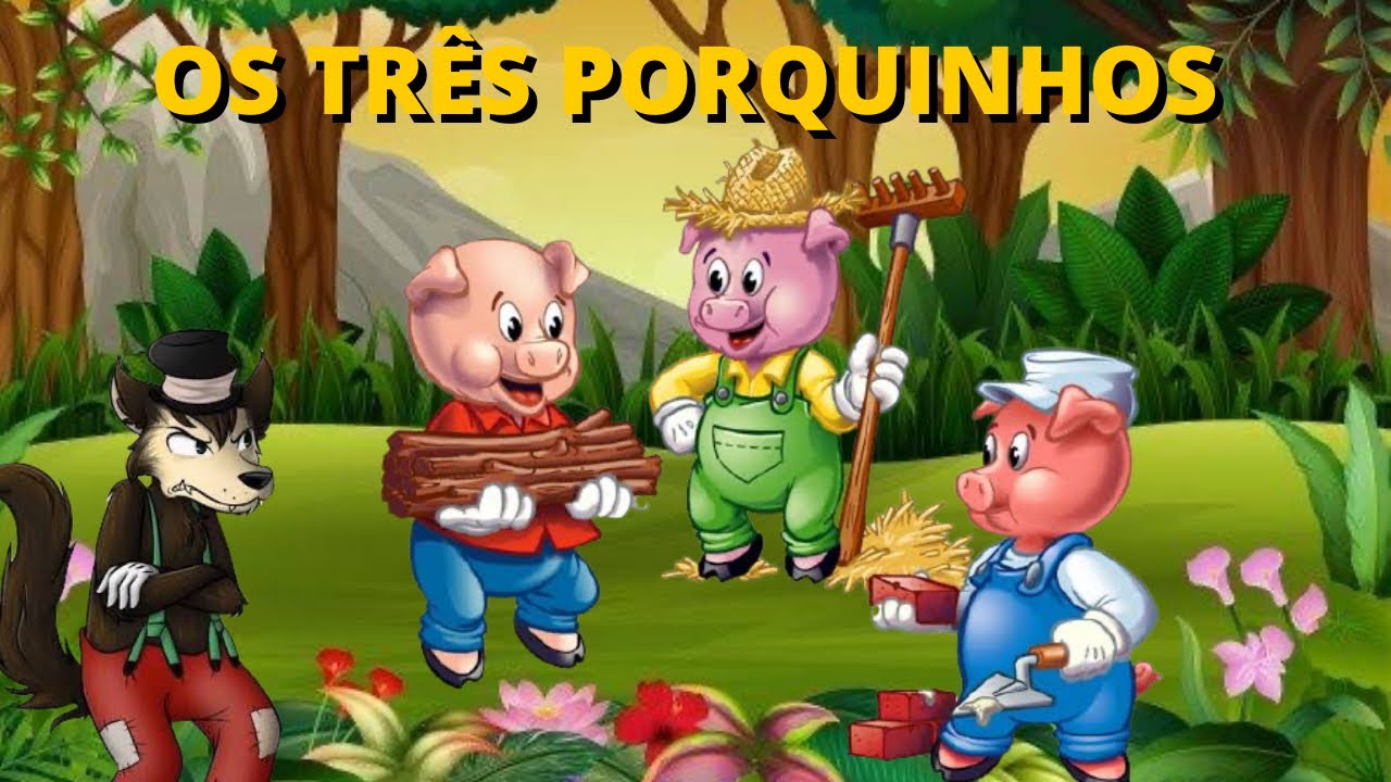 Os três porquinhos e o lobo mau / historinhas para crianças/ desenhos ...
