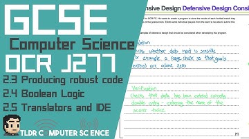 2.3 Robust programs, 2.4 Boolean Logic,2.5 Languages & IDE- GCSE OCR Computer Science Exam Questions