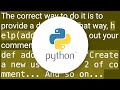 What Is The Proper Way To Comment Functions In Python What Is The Proper Way To Comment Functions In Python