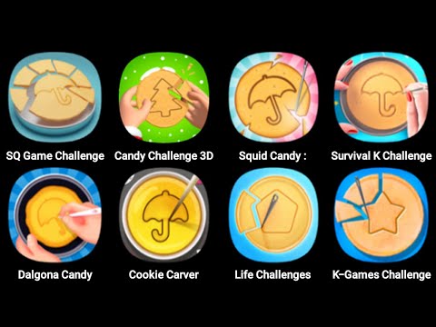 SQ Game Challenge, Candy Challenge 3D, Squid Candy, Dalgona Game, Cookie Carver, Life Challenges