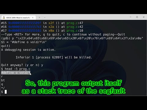 IOCCC 2019 endoh -- Most in need of debugging