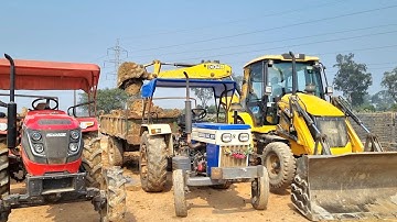 Jcb 3dx Eco Xpert New Backhoe Loader Machine Loading Red Mud In Mahindra and Swaraj Tractor | JCB