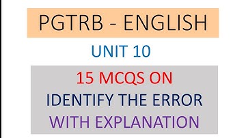 IDENTIFY THE ERROR -PGTRB ENGLISH UNIT 10 #pgtrbenglish #pgtrb2025 #englishgrammar #english #tetexam