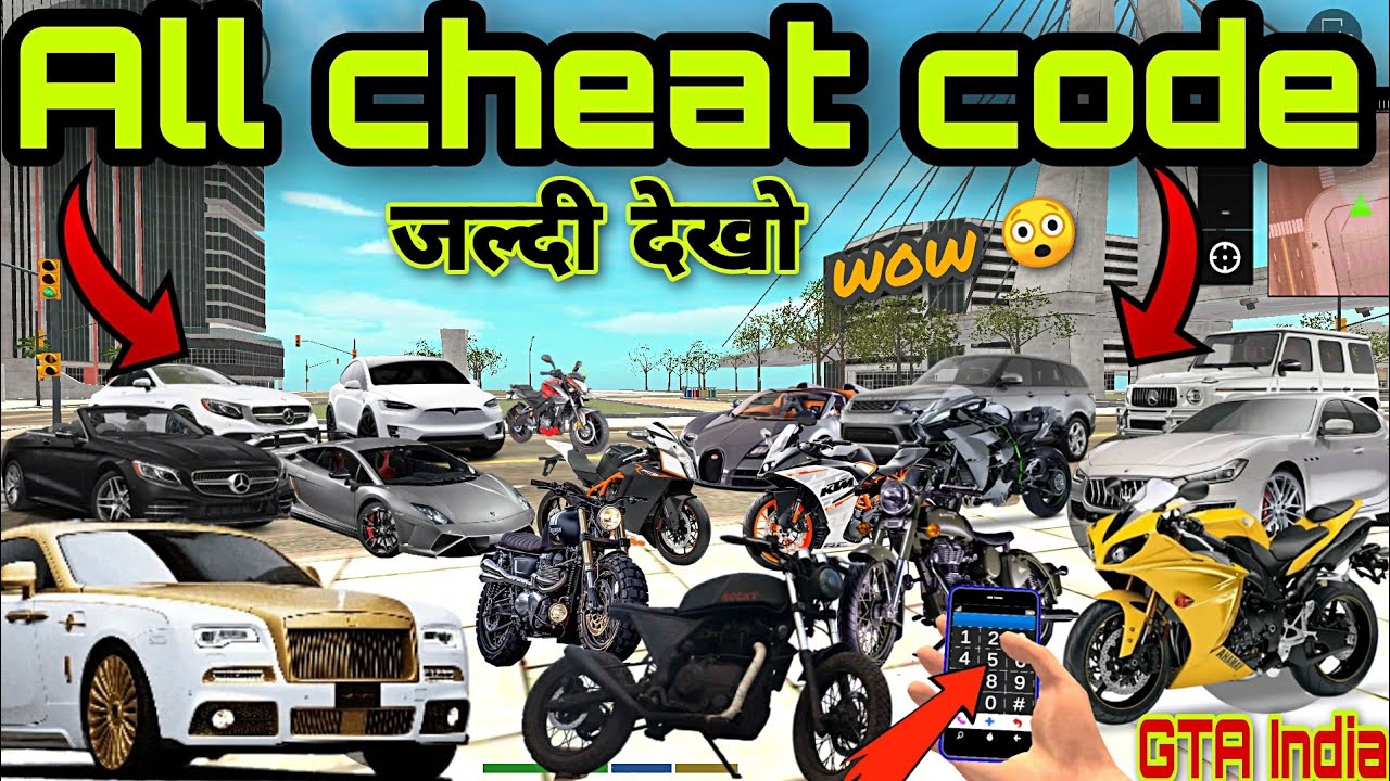 All cheat code GTA India (indian bikes and car driving