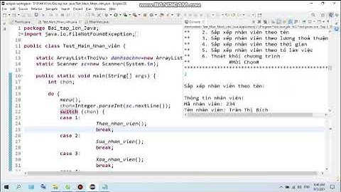 Code Java: Quản lý nhân viên (Có sử dụng tính kế thừa)