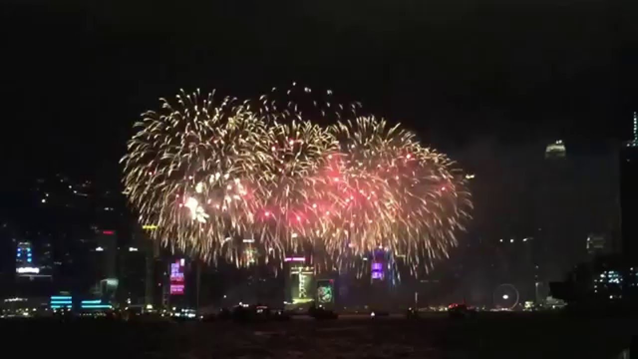 Lunar New Year (Chinese New Year) 2016  Firework @ Victoria Harbour Hong Kong