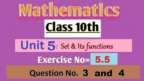 Math Class 10 | Chapter 5 | Lecture 16 | Exercise 5.5 |  Question No. 3 and 4