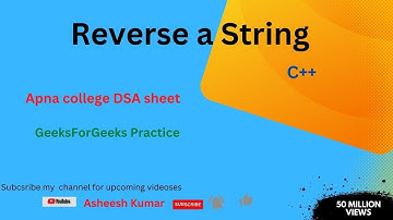 Reverse a String in C++ #dsasheet #apnacollege #gfg