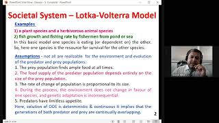 System Modeling - Lecture 28 - Lotka Volterra - Prey Predator Model