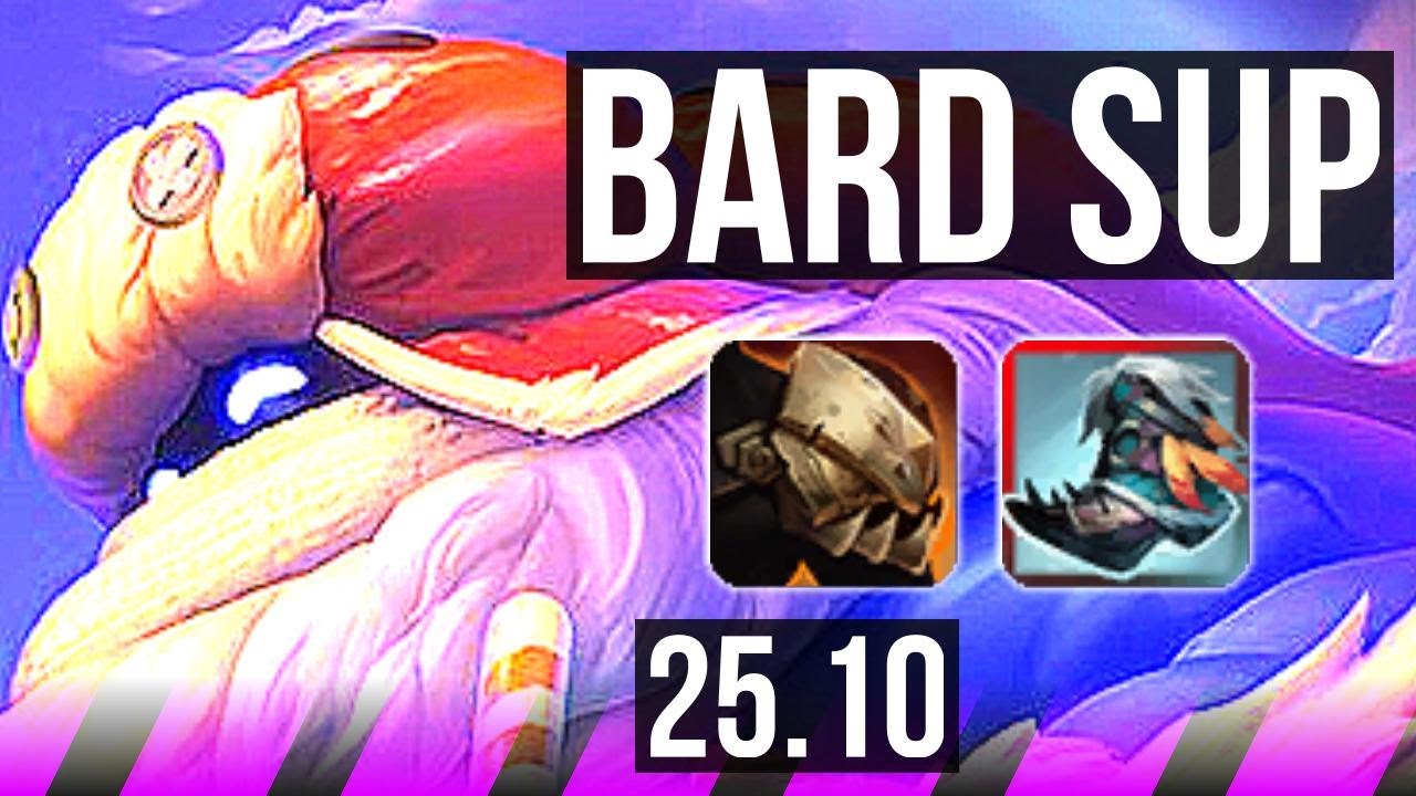 BARD & Ezreal vs TEEMO & Ashe (SUP) | 5/0/12 | KR Grandmaster | 25.10