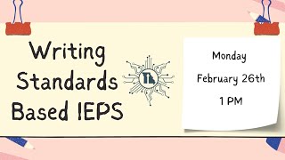 Writing Standards Based IEPs