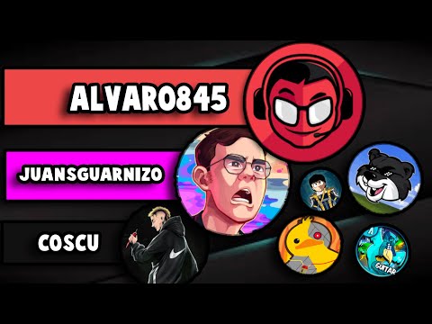 Canales de Alvaro845, JuanSGuarnizo, Spreen, Pato Horneado, BENIJU, GuitarHeroStyles y Coscu.
