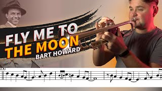 Vignette de la vidéo "Fly me to the moon - Trumpet (with Sheet Music / Notes)"