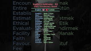 B2 Seviye İngilizce Kelimeler Ef Günlük İngilizce Vocabulary Geliştir