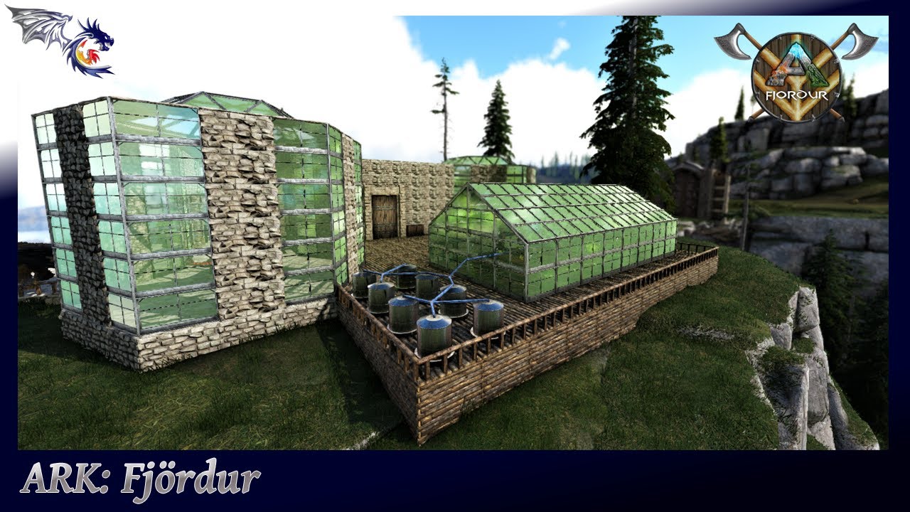 Huge Greenhouse Build For Our Kibble Farm ARK Fjordur (Mod Map) 17