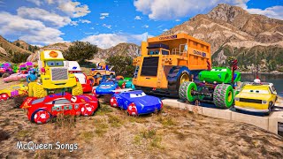 Cars 3 McQueen Todd Crazy 8x8 Monster Truck Jackson Storm Mack All The King Cruz Ramirez and Friends