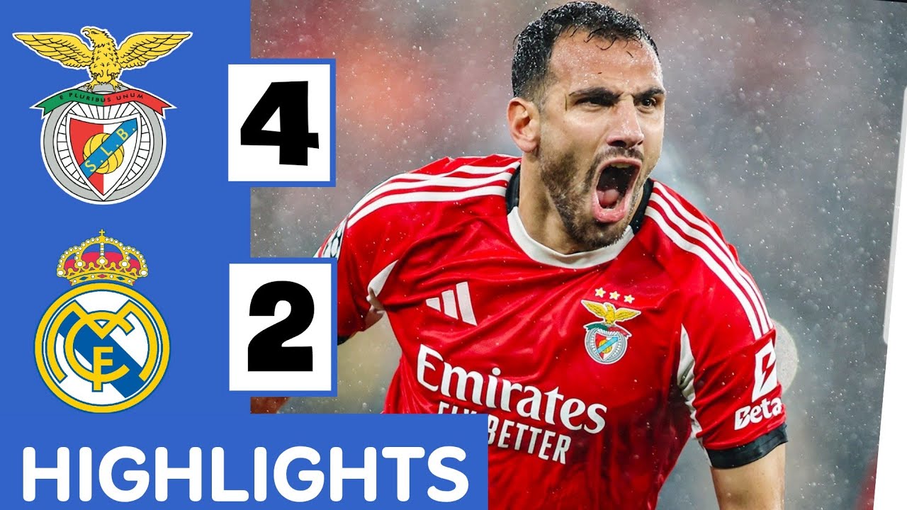 Benfica vs Real Madrid 4-2 Extended highlights UEFA Champions League